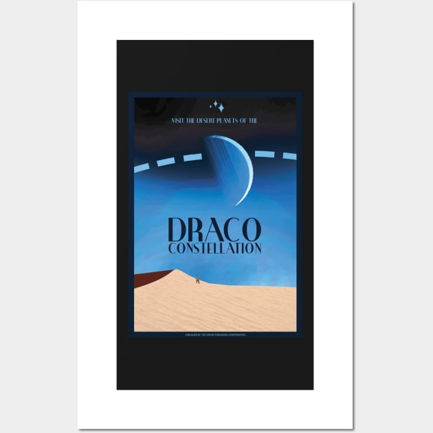 Art Deco Space Travel Poster - Draco Constellation Wall Art by Walford-Designs